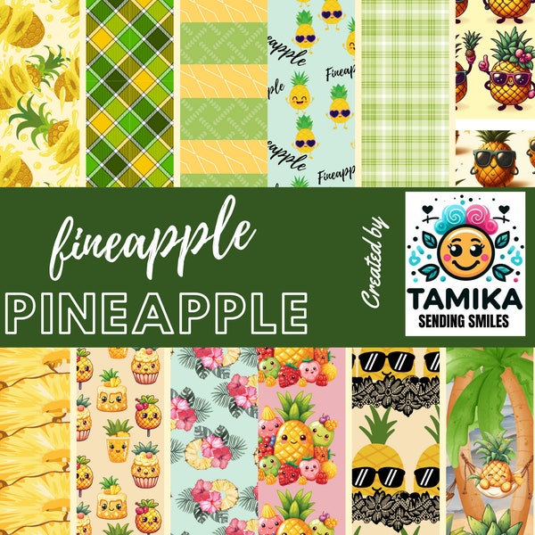 Finapple Pineapple fruit digital paper collection