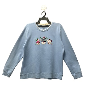 Vintage 90’s Snowman Sweatshirt Happy Snowman Crewneck Winter Snowman Pullover Rare Snowman Sweater Large Size (L)