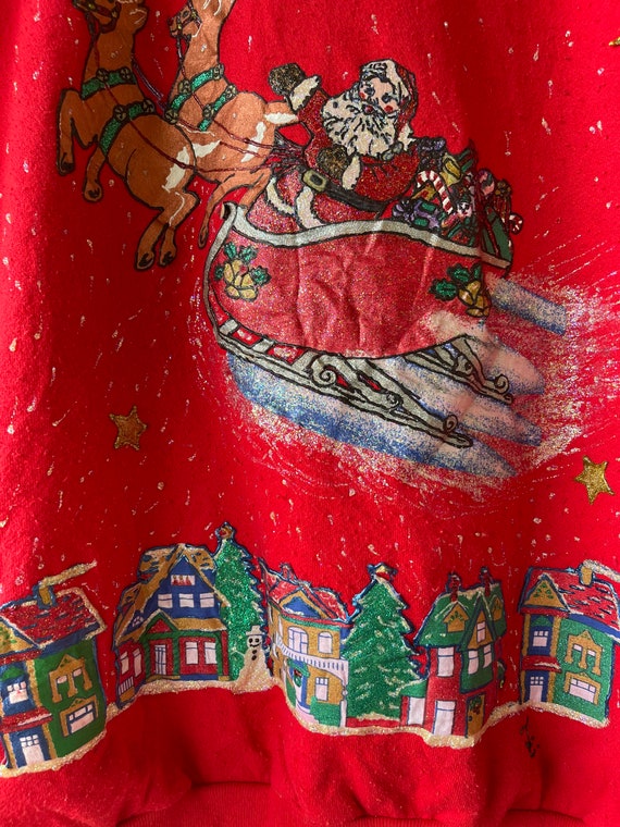 Vintage 90's Full Print Santa Claus Panorama Patc… - image 7