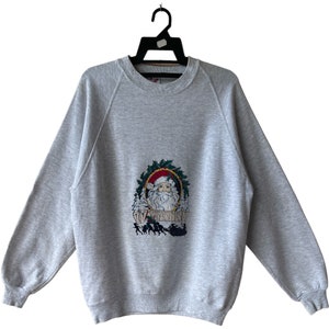 Vintage 90’s Big Logo Santa Claus Sweatshirt Vintage Santa Claus Crewneck Vintage Merry Christmas Pullover Gift Sweater Size XLarge