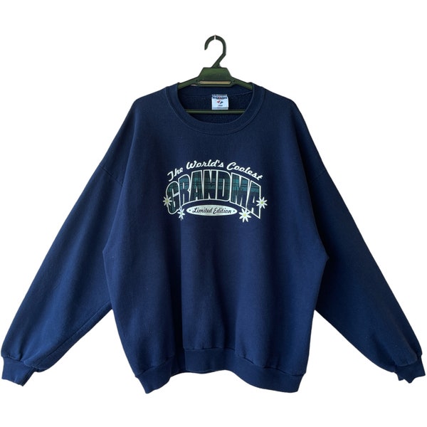 Vintage 90's Coolest Grandma in the World Jerzees Label Sweater Grandma Pullover Grandma Double Extra Large Sweatshirt Size XXL