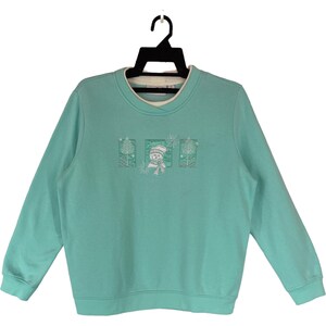 Vintage 90’s Snowman Sweatshirt Big Logo  Crewneck Rare Big Logo Snowman Pullover Embroidery Vintage Snowman Sweater Medium Size (M)
