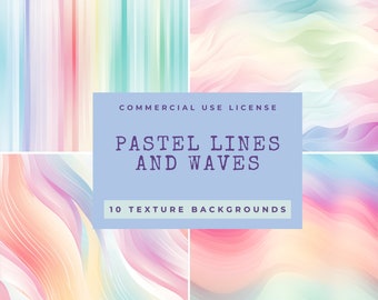 10 Pastel Lines and Waves Texture Pack