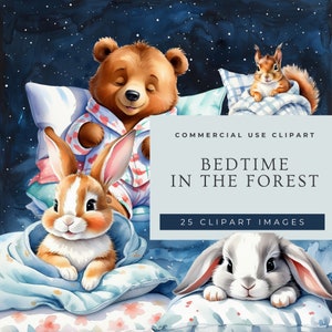 25 Bedtime in the Forest Clipart Images