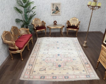 200x250 Teppich, Anatolischer Vintage Oushak Teppich, Türkischer Teppich, Wollteppich, Kelimteppich, Wandteppich, Geschenk