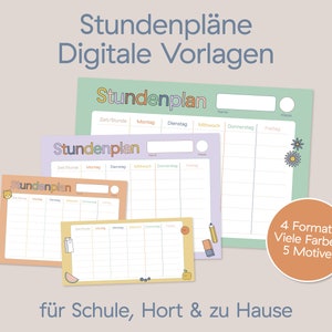 Digital timetable templates · School, daycare & home · DinA4