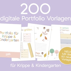 200 Digital Portfolio Templates · Nursery & Kindergarten (Kita) · DinA4