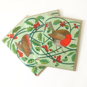 Rouges-gorges de Noël illustrés (paquet de 3).