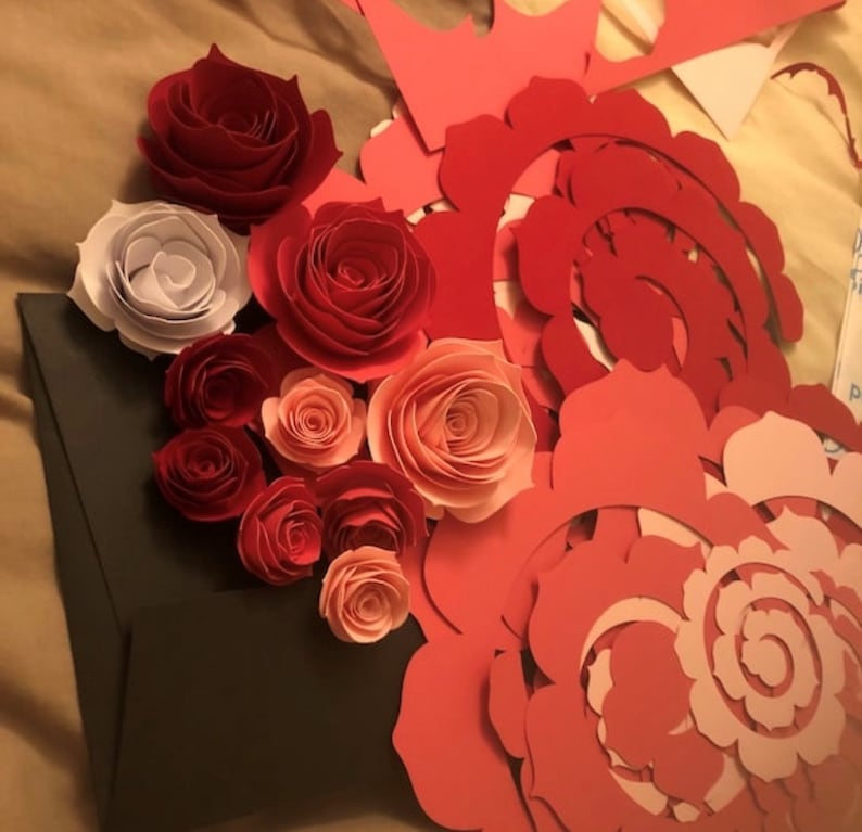3D Rose Template SVG Paper Flower Template, Printable Flower, Instant