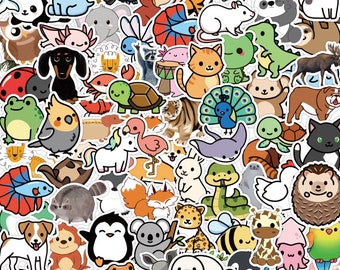 300Cute Animals for Students, Kids, Lots of Vinyl Stickers Notebook Fridge Water Bottle Stickers