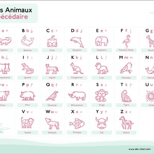 ABC of animals for children in kindergarten and primary school CP