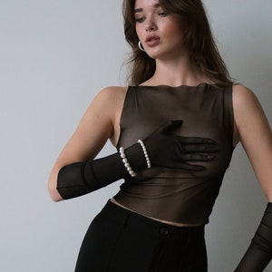 Signiture tulle top