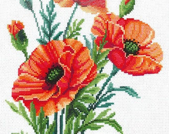 Cross Stitch Kit Andriana - Poppy flowers, M-34