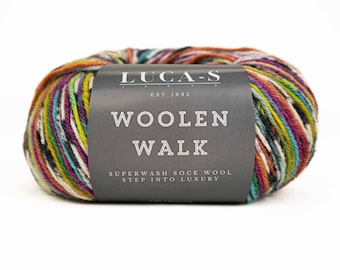 Luca-S 4 fädiges Sockengarn für Sockenstricken, Merinowolle Garn für Socken, 50g weiche Strickwolle