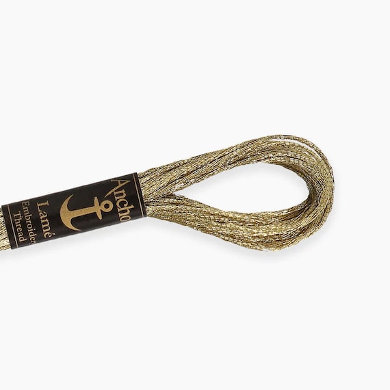 303 (YELLOW): Anchor Metallic Lamé Embroidery Thread Skein - 8m 303 (YELLOW): Anchor Metallic Lamé Embroidery Thread Skein - 8m