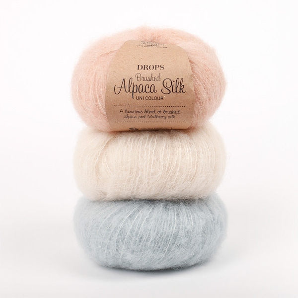 ¡Hilo de seda de alpaca esponjoso! Garnstudio DROPS Design Cepillado Alpaca seda baby alpaca + seda de morera accesorio para bebé lana para tejer sin picazón 25g