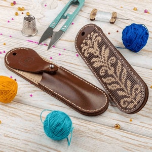 Kit étui en cuir ciseaux - étui à ciseaux Needlecraft, porte-ciseaux