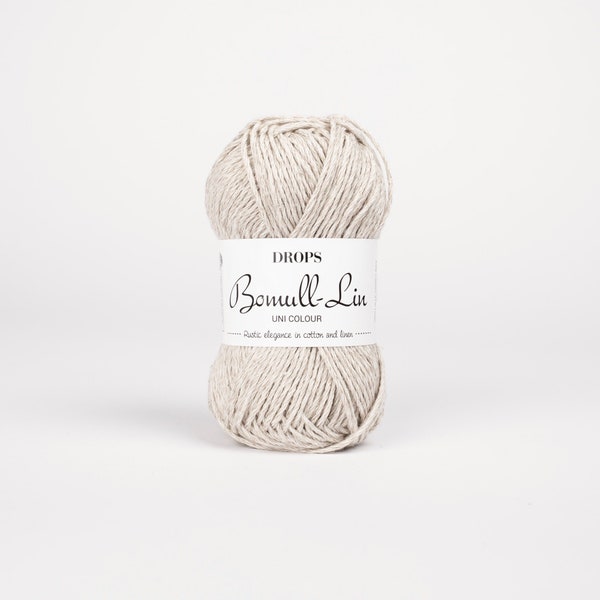 DROPS Yarn Bomull-Lin Yarn - 53% Cotton - 47 Linen Yarn - 10 Ply Aran and Worsted Yarn for Crochet and Knitting, Garnstudio Yarn