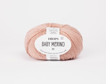 Laine mérinos bébé 4 fils Garnstudio DROPS Baby Merino - 100 % pure laine mérinos extra fine à tricoter au crochet 50 couleurs 50 g