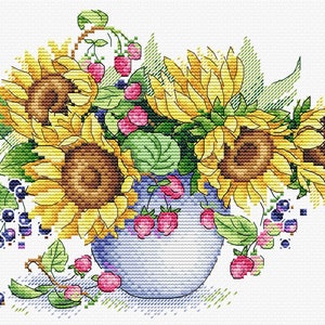 Cross Stitch Kit MP Studia - Sunny bouquet, SM-611