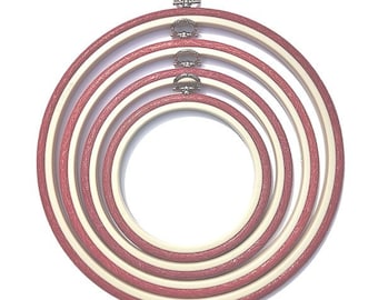Nurge Flexi Hoop Ovale #3 Per Ricamo E Punto Croce - Telaio Da Esposizione Color Sabbia, 14,5 X 19 Cm, Con Gancio