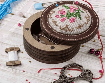 Pin Cushion Kit - Needlecraft Storage Box - Needle Storage Pin