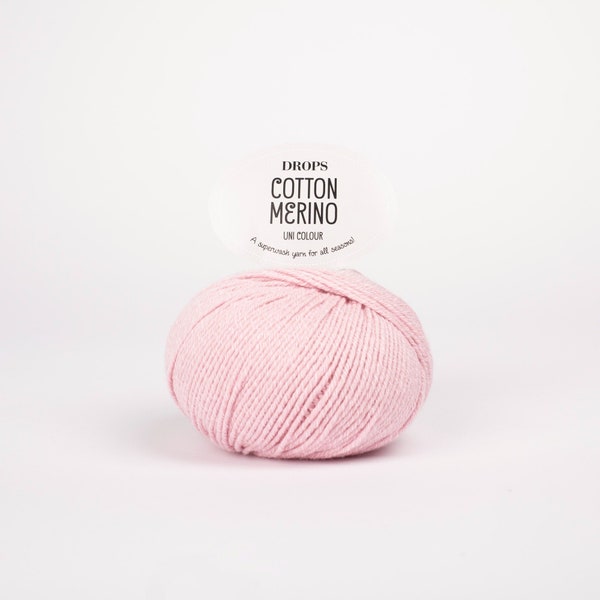 Cotton Merino DK yarn - Garnstudio DROPS design Double Knitting wool 50% Extra Fine Merino wool 50 Egyptian Cotton 50g