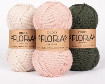 Alpaca 4PLY Wool - Sport Baby Fingering Knitting Yarn - Super Fine Alpaca Wool Blend 26 colours large stock - Garnstudio DROPS Design FLORA