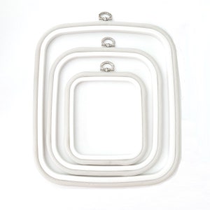 White Square Embroidery Hoop - Nurge Flexible Cross Stitch Hoop, Needlecraft Hoop