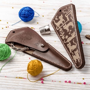 Scissor Leather Case Kit - Needlecraft Scissor Case, Scissor Holder