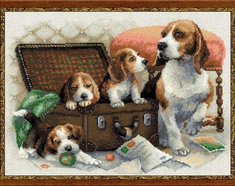 Kit Punto Croce Riolis - Famiglia Canina, R1328