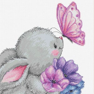 Cross Stitch Kit Luca-S - Rabbit and Butterfly, B1235