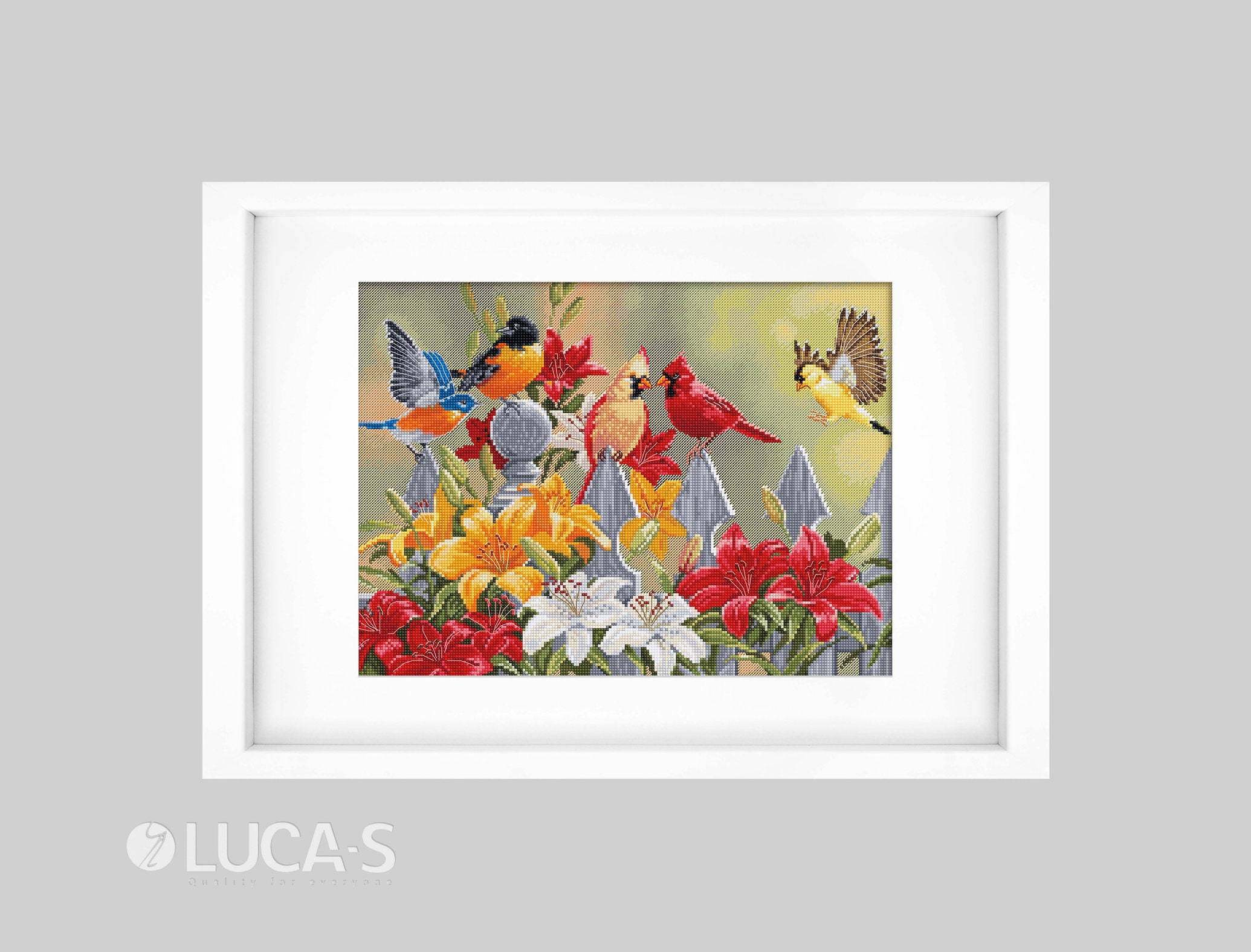 Counted Cross Stitch Kit Luca-s - Backyard Birds With