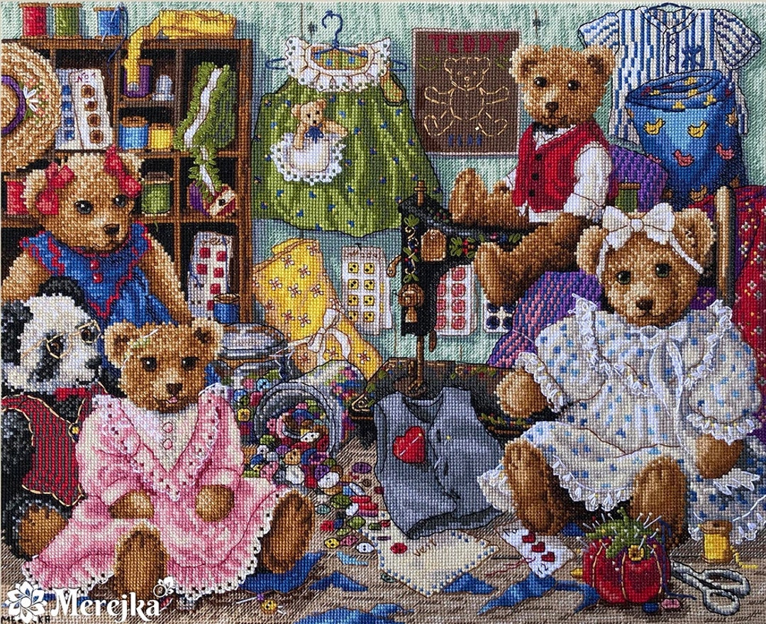 Cross Stitch Kit Merejka - Teddy Bear Wear, K-203 - Etsy