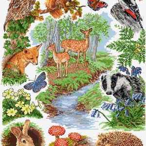 Kit Punto de Cruz Ancla - Woodland Sampler