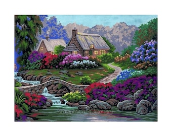 Cross Stitch Kit RTO - Lodge in flowers