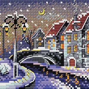 Cross Stitch Kit MP Studia - Winter city, M-641