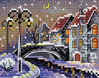Kreuzstich-Set New Home NV-715 – 30x20 Cm, Mit Aida-Stoff, Baumwollgarn In 24 Farben, Nadel, Perlen & Anleitung