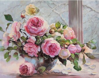 Cross Stitch Kit RTO - Roses on the winter window-sill