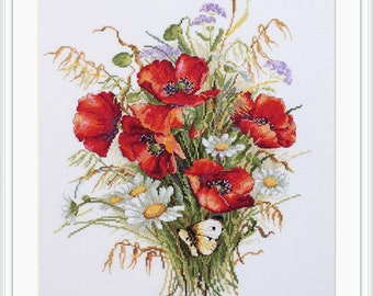 Cross Stitch Kit Merejka - Poppies and Oats, K-128