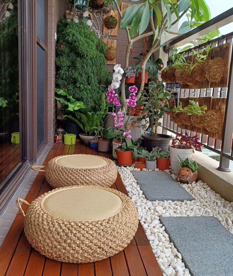 Rattan Futon Cushion Rattan Tatami Cushion Balcony Floor Round Cushion