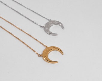 Moon & Constellation Pendant Necklace in Sterling Silver