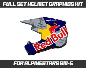 Casque personnalisé Alpinestars SM5 R Bull, ensemble complet d'autocollants graphiques, kit de conception SM 5, vinyle épais laminé brillant ou mat