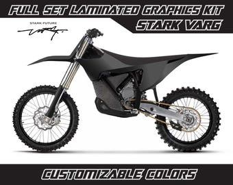STARK VARG Graphics Kit - Full Black Solid Color Change Gloss or Matte Laminated Bubble Free Thick Stickers Set