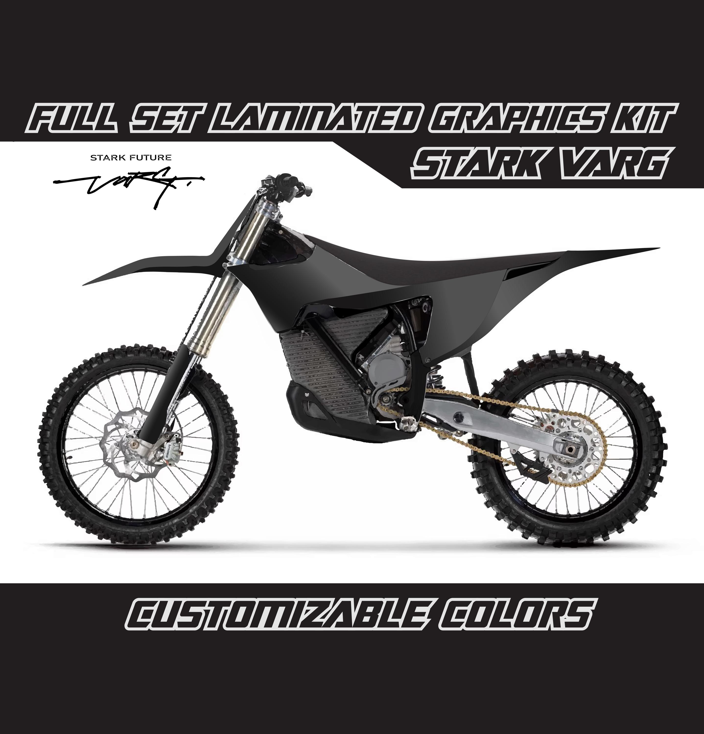 STARK VARG Graphics Kit - Full Black Solid Color Change Gloss or Matte ...
