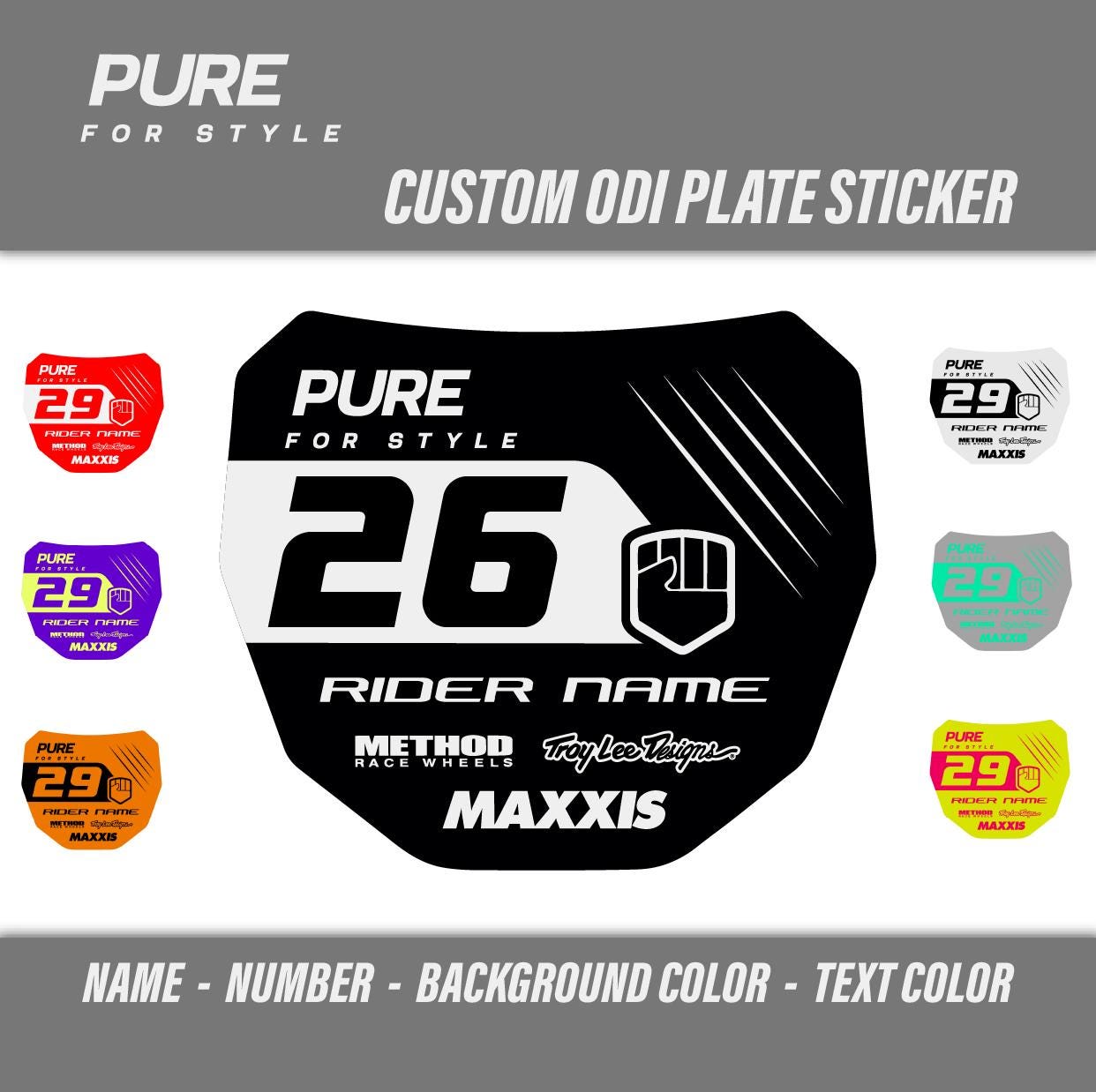 Custom ODI Front Plate Sticker - Sur Ron MTB Talaria Downhill DH