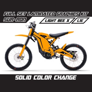 Kit graphique SUR RON Light Bee X - Stickers vinyle couleur orange brillant ou mat Surron Lbx laminé sans bulles épais
