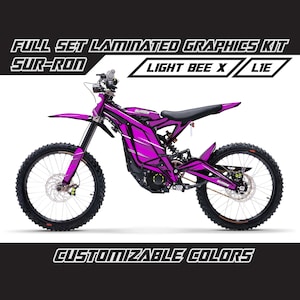SUR RON Light Bee X Graphics Kit - paarse cartoon volledige sticker wrap vinyl stickers set glanzend of mat Surron Lbx gelamineerd luchtbel gratis dik