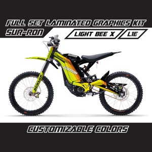 SUR RON Lines Fluo Lime Full Graphics Kit Gloss or Matte Surron Laminated Bubble Free Thick