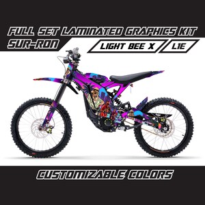 Kit graphique Light Bee X SUR RON - Ensemble d'autocollants en vinyle de style jeu complet, brillant ou mat Surron Lbx laminé sans bulles d'épaisseur